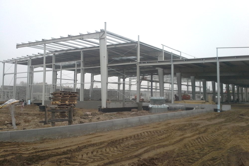 konstrukcja stalowa budynku - hala produkcyjna z budynkiem biurowym, dla LÜTTGENS, Nielbark, woj. warmińsko-mazurskie
