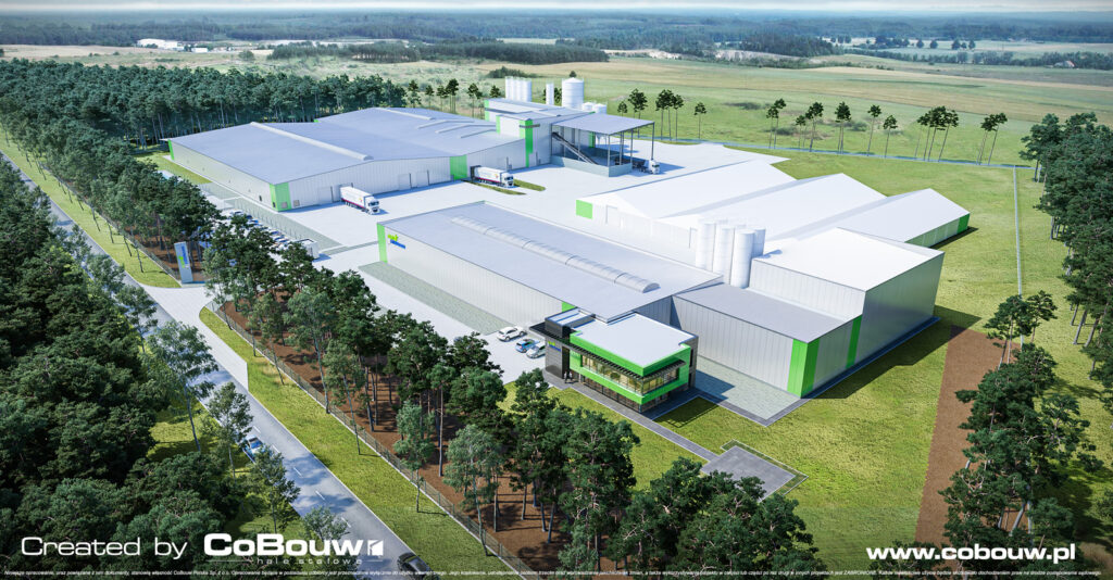 wizualizacja inwestycji Liedmann po rozbudowie - zakład produkcji nawozów minerlnych, Krzeczów, woj. łódzkie