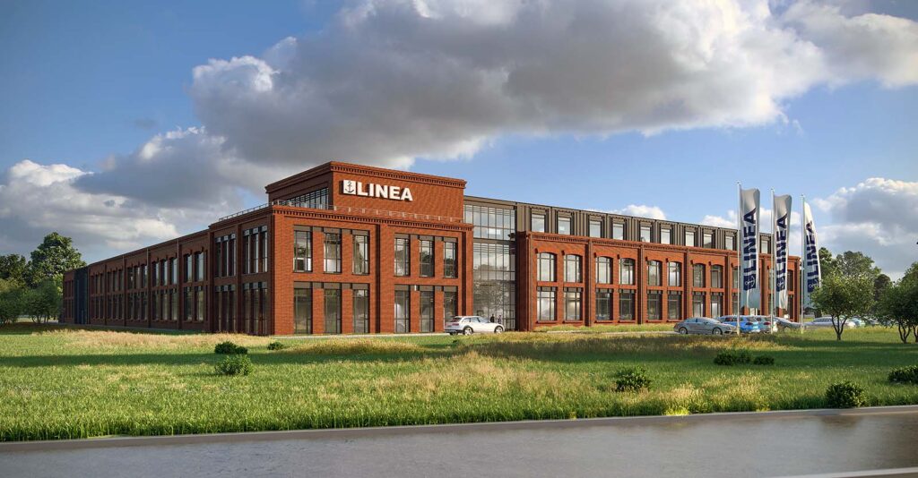 Linea widok z oddali - inwestycja dla Fabryki Flag Linea, w Koszalinie