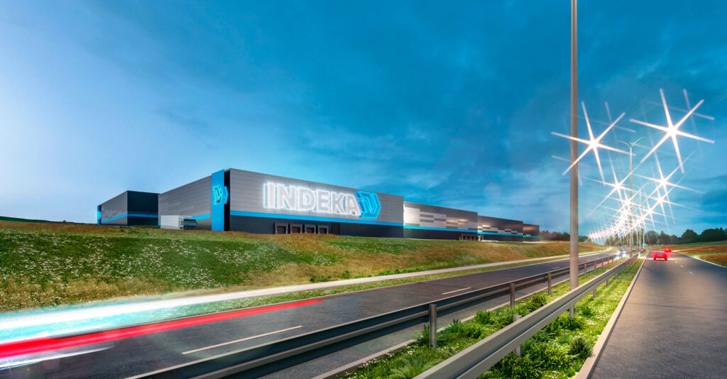 Rozbudowa centrum logistycznego Indeka Logistic City, wizualizacja - Płaszewko, woj. pomorskie, generalne wykonawstwo centrum logistycznego, przez CoBouw Polska