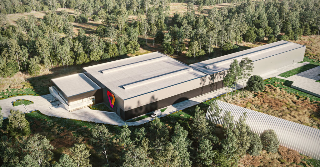 Budowa kolejnej hali produkcyjnej dla Triol Poland, widok obiektu z góry