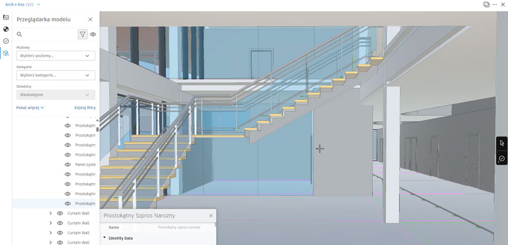 Wnętrze budynku w programie Revit - realizacja hal przemysłowych w BIM, CoBouw Polska