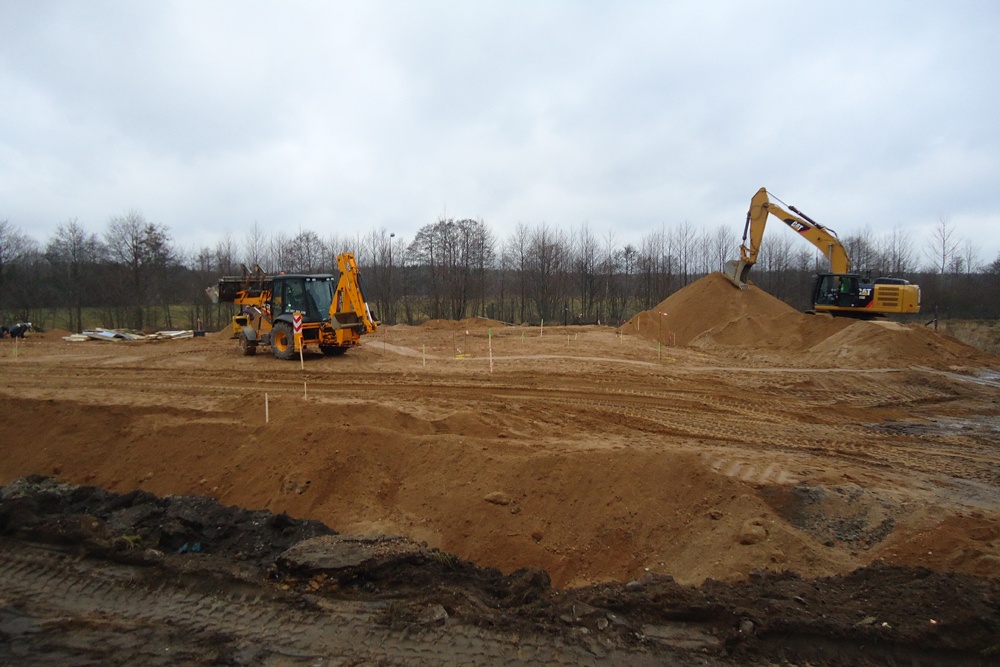 przygotowanie terenu pod budowę - hala magazynowa, Firma Telmex, Pisz