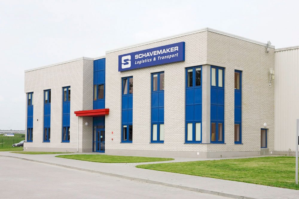 elewacja frontowa - centrum logistyczne z budynkiem biurowym, dla Schavemaker, Kąty Wrocławskie
