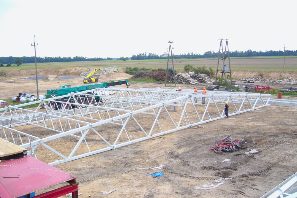 konstrukcja stalowa dachu - zakład utylizacji odpadów, dla Wexpool, Dąbrówka Wielkopolska, woj. lubuskie