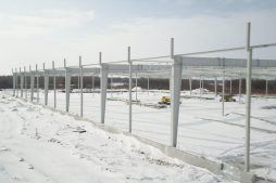 konstrukcja stalowa obiektu - hala produkcyjna z budynkiem biurowym, dla Uniservice, Skarbimierz
